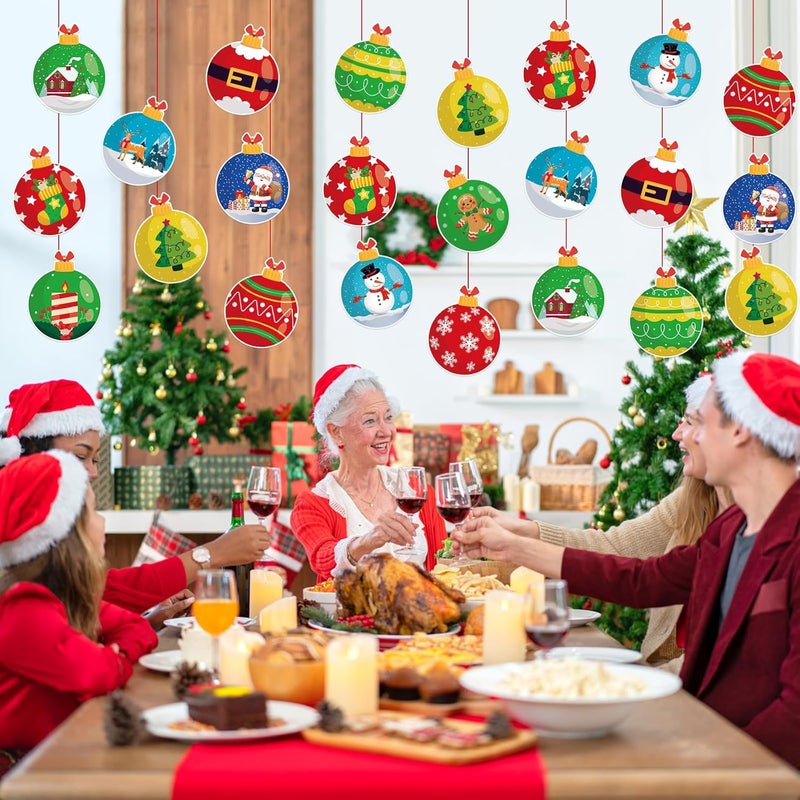 Machomby 48 Pcs Christmas Ball Cutouts, Cute Xmas Cutouts Balls Paper Cut-Outs Bulletin Board Decorations for Winter Xmas Home Office School Classroom Party Decor - Image 5